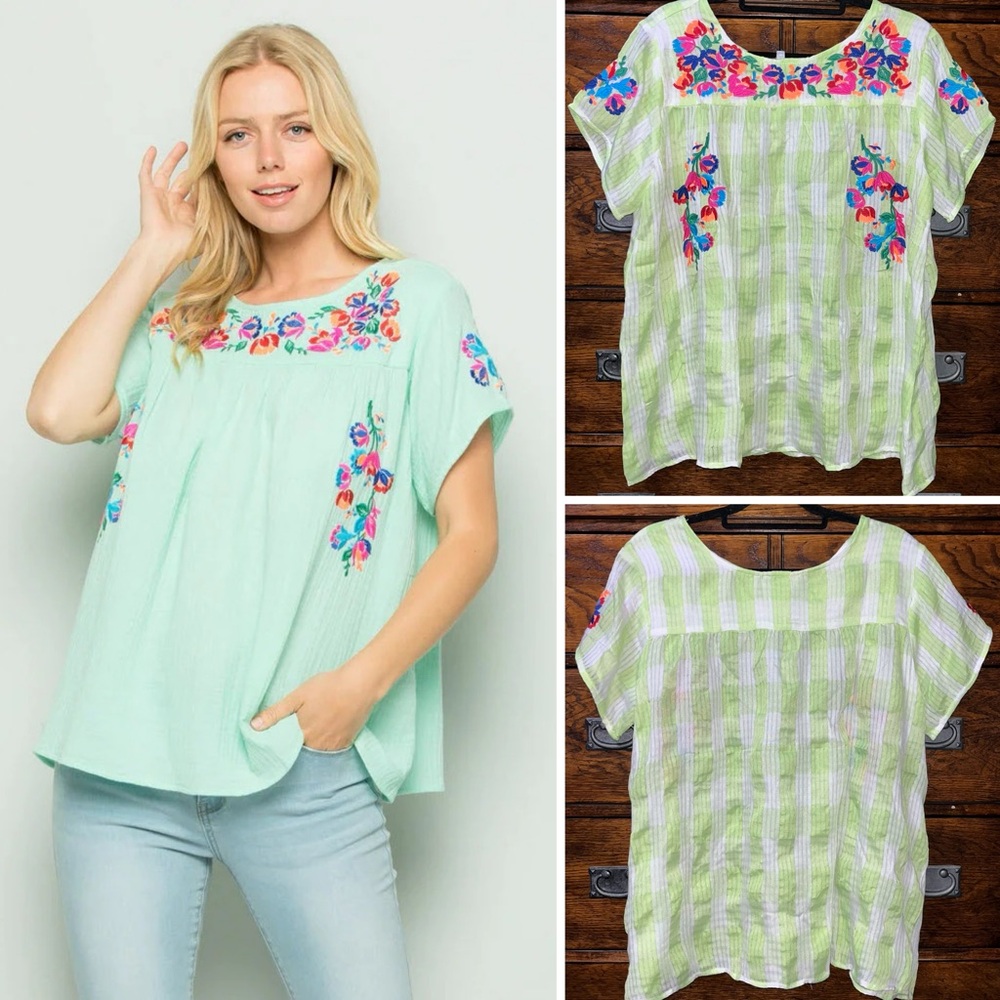 NWT! See and be Seen On The Border Embroidered Top 24” P2P